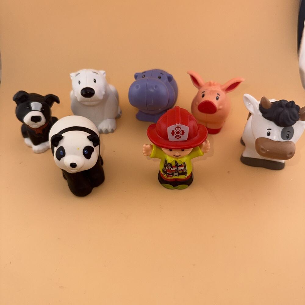 Little People Farm Animals Lot Of 7 And Fireman